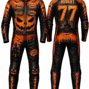 halloween custom leather motorcycle suit