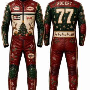 Xmas Premium Custom Leather Racing Suit